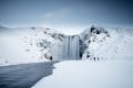 Waterfall during wintertime.